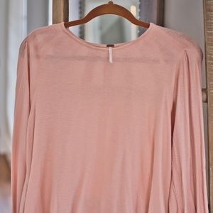 Free People blush blouse with balloon sleeves